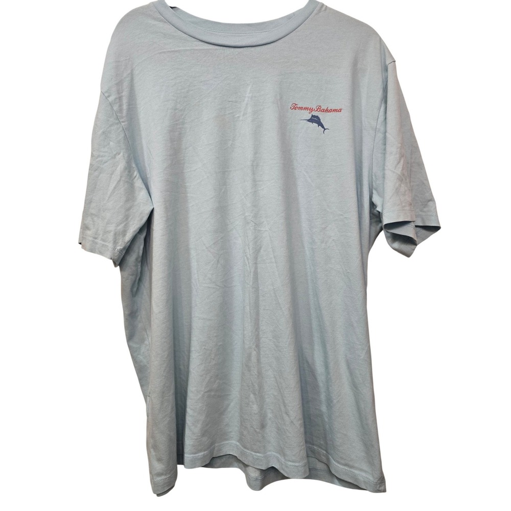 Tommy Bahama Relax Mens XL Sky Blue T Shirt Cotton Beach Golf Resort Preppy